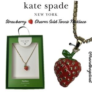 Kate Spade Strawberry Charm Gold Necklace